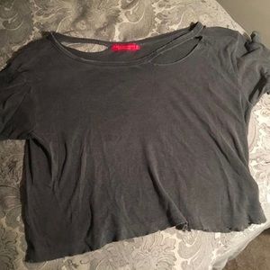 phitosophy grey distressed crop top